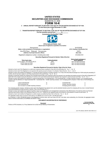 Thumbnail PPG Industries
 10-K Annual Report 2021