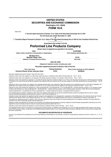 Thumbnail Preformed Line Products 10-K Annual Report 2025