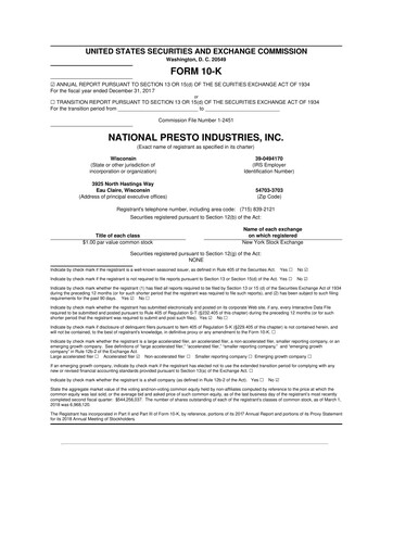 Thumbnail National Presto Industries
 10-K Annual Report 2017