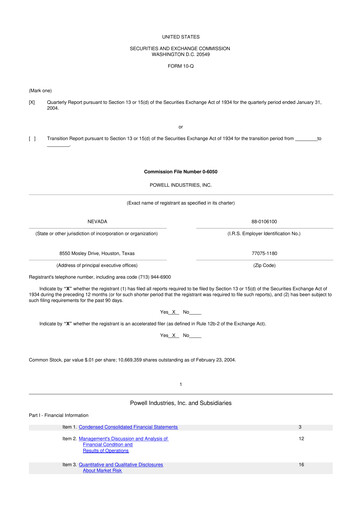 Thumbnail Powell Industries 10-Q Quarterly Report FY 