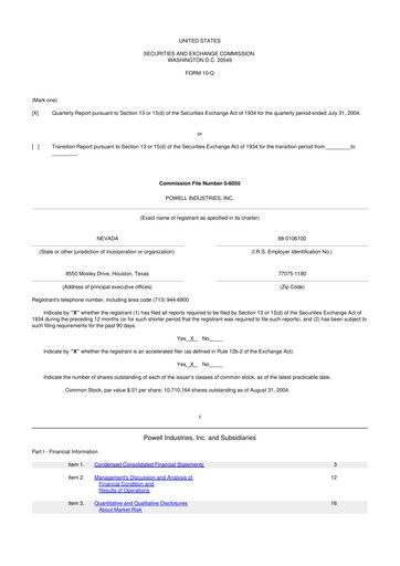 Thumbnail Powell Industries 10-Q Quarterly Report FY 