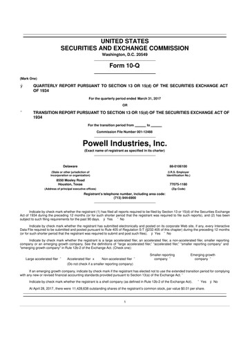 Thumbnail Powell Industries 10-Q Quarterly Report FY2017 