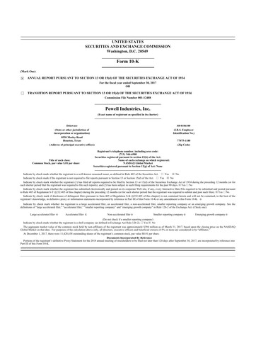 Thumbnail Powell Industries 10-K Annual Report 2017