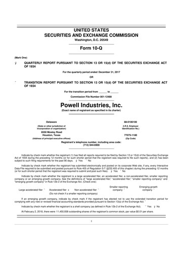 Thumbnail Powell Industries 10-Q Quarterly Report FY2018 