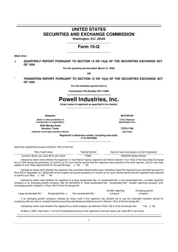 Thumbnail Powell Industries 10-Q Quarterly Report FY2020 