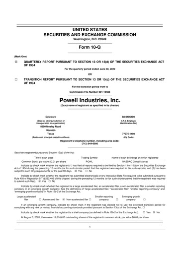 Thumbnail Powell Industries 10-Q Quarterly Report FY2020 