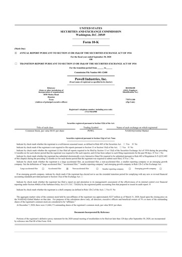 Thumbnail Powell Industries 10-K Annual Report 2020