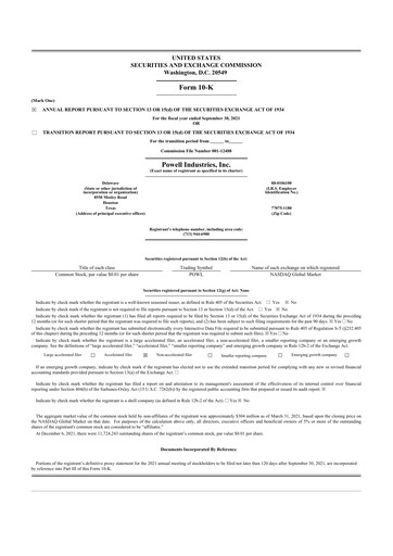 Thumbnail Powell Industries 10-K Annual Report 2021