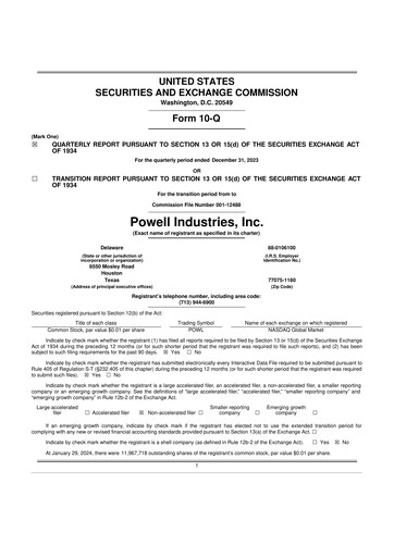 Thumbnail Powell Industries 10-Q Quarterly Report FY2024 