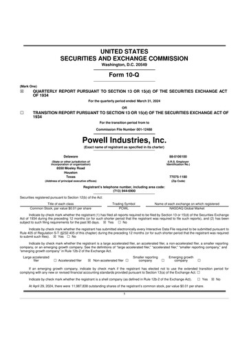 Thumbnail Powell Industries 10-Q Quarterly Report FY2024 