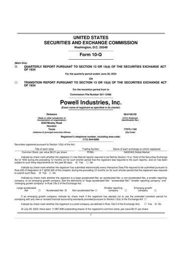Thumbnail Powell Industries 10-Q Quarterly Report FY2024 