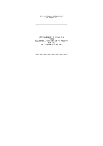 Thumbnail Procter & Gamble 10-K Annual Report 2011