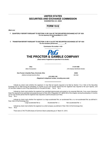 Vorschaubild Procter & Gamble 10-Q Quartalsbericht 2013 