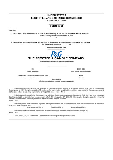 Vorschaubild Procter & Gamble 10-Q Quartalsbericht 2014 