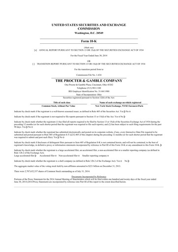 Thumbnail Procter & Gamble 10-K Annual Report 2014