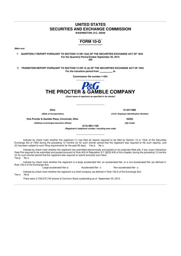 Vorschaubild Procter & Gamble 10-Q Quartalsbericht 2016 