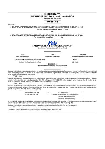 Vorschaubild Procter & Gamble 10-Q Quartalsbericht 2017 