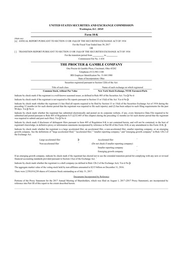 Thumbnail Procter & Gamble 10-K Annual Report 2017