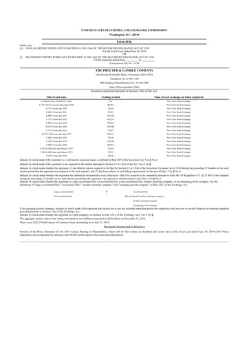 Thumbnail Procter & Gamble 10-K Annual Report 2019