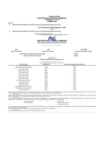 Vorschaubild Procter & Gamble 10-Q Quartalsbericht 2020 