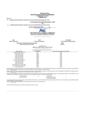 Vorschaubild Procter & Gamble 10-Q Quartalsbericht 2021 