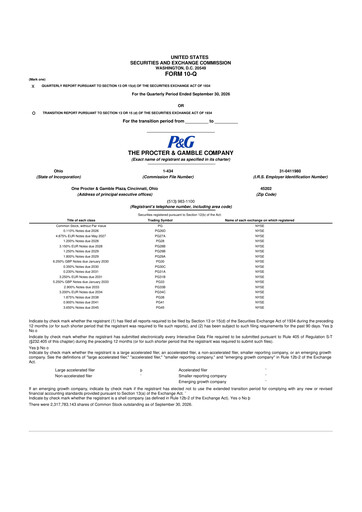 Thumbnail Procter & Gamble 10-Q Quarterly Report FY2027 Q1