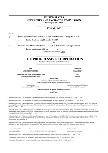 Thumbnail Progressive 10-K Annual Report 2013