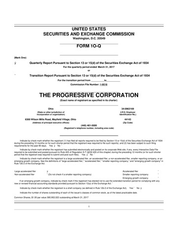Thumbnail Progressive 10-Q Quarterly Report FY2017 