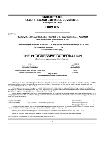 Thumbnail Progressive 10-Q Quarterly Report FY2017 