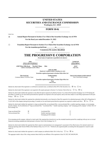 Thumbnail Progressive 10-K Annual Report 2022