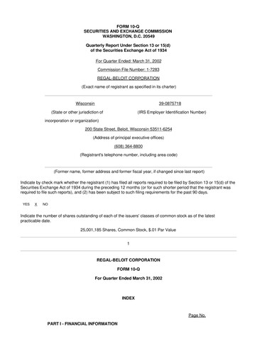 Thumbnail Regal Rexnord 10-Q Quarterly Report FY 