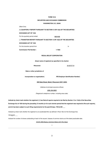 Thumbnail Regal Rexnord 10-Q Quarterly Report FY 