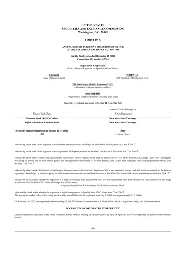 Thumbnail Regal Rexnord 10-K Annual Report 