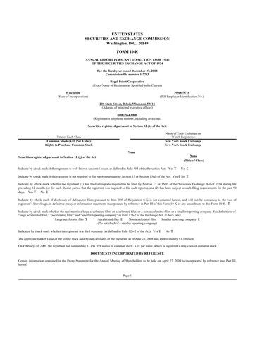 Thumbnail Regal Rexnord 10-K Annual Report 