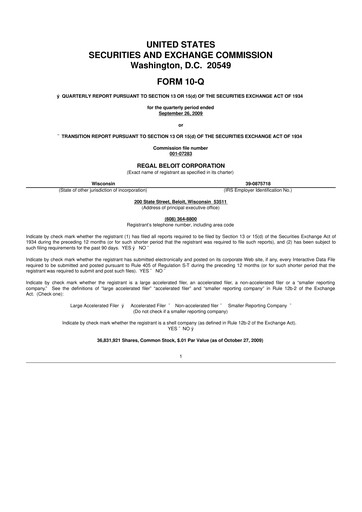 Thumbnail Regal Rexnord 10-Q Quarterly Report FY 