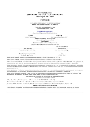 Thumbnail Regal Rexnord 10-K Annual Report 2015