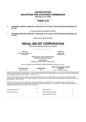 Thumbnail Regal Rexnord 10-Q Quarterly Report FY2020 