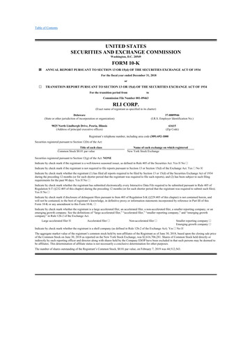 Thumbnail RLI Corp.
 10-K Annual Report 2018