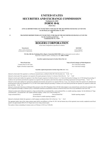 Thumbnail Rogers Corporation
 10-K Annual Report 2013