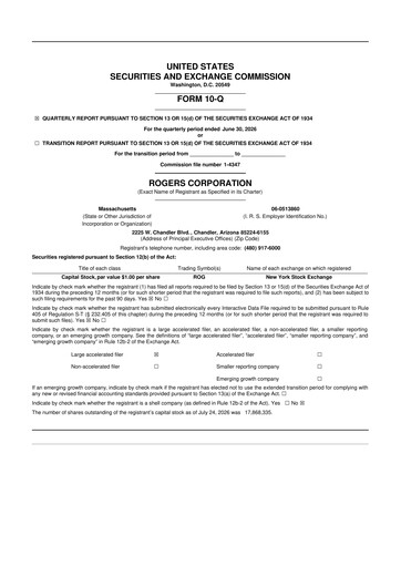 Thumbnail Rogers Corporation
 10-Q Quarterly Report FY2026 
