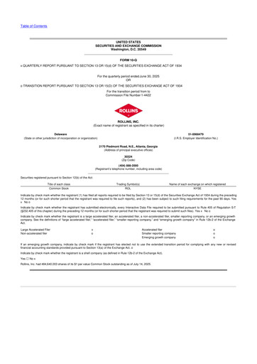 Miniature Rollins 10-Q Rapport trimestriel 2025 