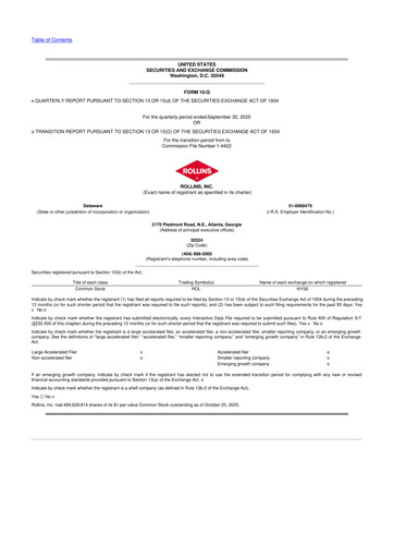 Miniature Rollins 10-Q Rapport trimestriel 2025 