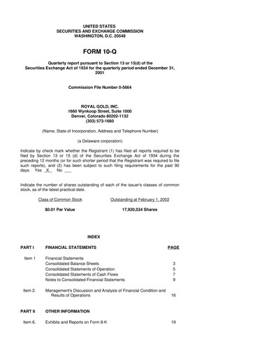 Thumbnail Royal Gold
 10-Q Quarterly Report FY 