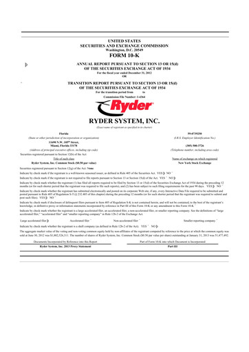 Thumbnail Ryder
 10-K Annual Report 2012