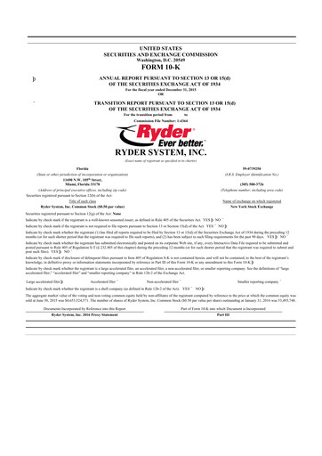 Thumbnail Ryder
 10-K Annual Report 2015