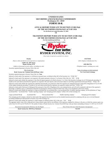 Thumbnail Ryder
 10-K Annual Report 2018