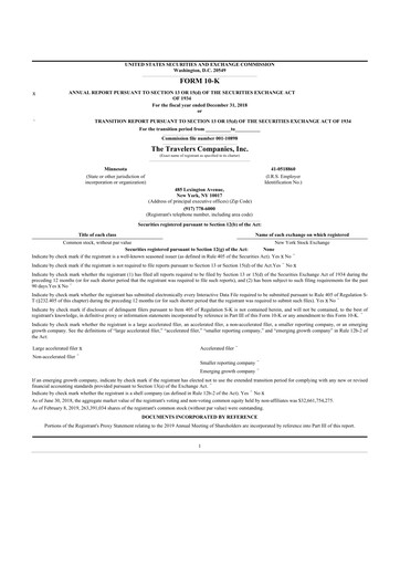 Thumbnail The Travelers Companies 10-K Annual Report 2018