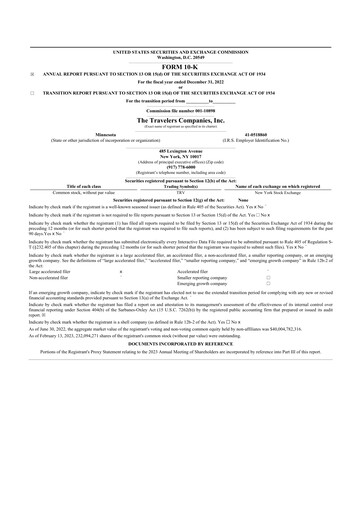 Thumbnail The Travelers Companies 10-K Annual Report 2022