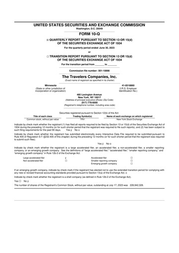 Thumbnail The Travelers Companies 10-Q Quarterly Report FY2023 