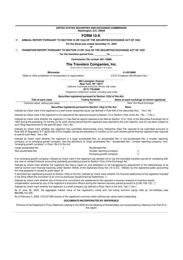 Thumbnail The Travelers Companies 10-K Annual Report 2025